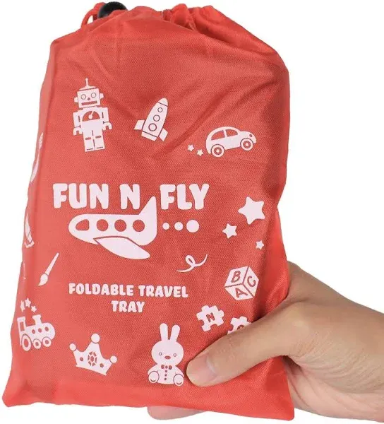 Fun N Fly Foldable Travel Tray - Blue Red Portable Durable Kids, Toddler, Bab...