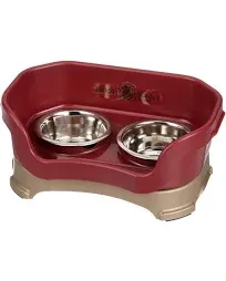 - Feeder - Deluxe Model - Mess-Proof Dog Bowls (Large, Cranberry)