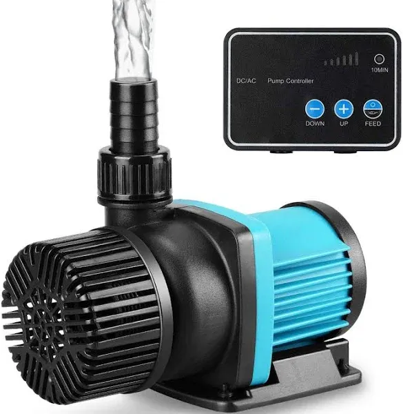 JEREPET 1850GPH 55W16FT Aquarium 24V DC Water Pump with Controller, Submersible and Inline Return Pump for Fish Tank,Aquariums,Fountains,Sump