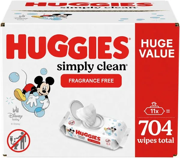 Huggies Baby Wipes Simply Clean Unscented