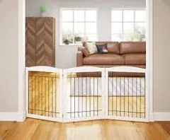 Pawland 96-Inch Extra Wide Dog Gate for The House, Doorway, Stairs, Freestanding