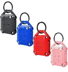 Dovick- Waterproof Airtag Keychain Holder Case,Screw Full Cover Compatible with Apple Air Tag Tracker Key Ring (Mix 4 Pack)