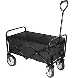 YSSOA Rolling Collapsible Garden Cart Camping Wagon with 360 Degree Swivel Wheels