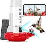 Birdfy - Smart Hummingbird Feeder, w/Dual HD Cameras, Solar Power, and Ai Enabled Bird Recognition - Red and White