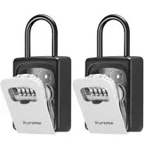 Puroma Lock Box, Large Key Lock Box Resettable Combination Code Lockbox, Port...