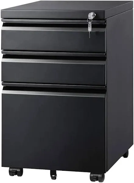 DEVAISE 3 Drawer Mobile File Cabinet with Lock