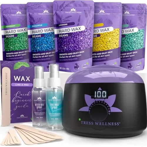 Waxing Kit for Brazilian Wax - Easy to Use - for Sensitive Skin - Digital Displa