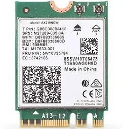 WiFi 6E Adapter for Intel AX210 | Tri-Band 2.4/5/6 GHz | Up to 2.4 Gbps | M.2