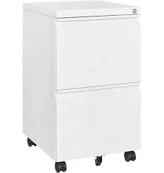 Mobile File Cabinet with Lock for Legal/Letter Size - Black/2 Drawers