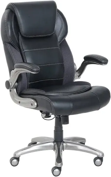 AmazonCommercial Ergonomic High-Back Bonded Leather Executive Chair with Flip-Up