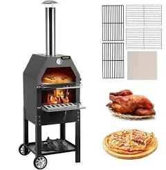 VEVOR Outdoor Pizza Oven 12" Wood Fire Oven 2-Layer Pizza Oven Wood Fired