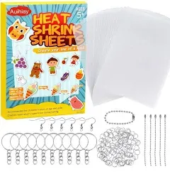 Auihiay 145 Pieces Heat Shrink Plastic Sheet Kit