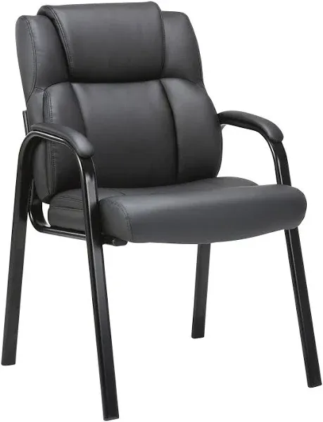 CLATINA Waiting Room Guest Chair with Bonded Leather Padded Arm Rest for Office 