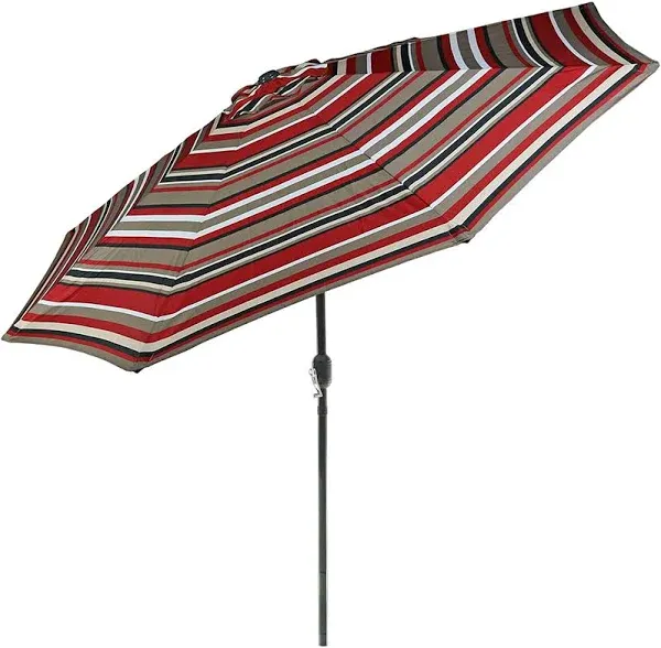 SunnyDaze Decor Awning Stripe 9' Aluminum Patio Umbrella