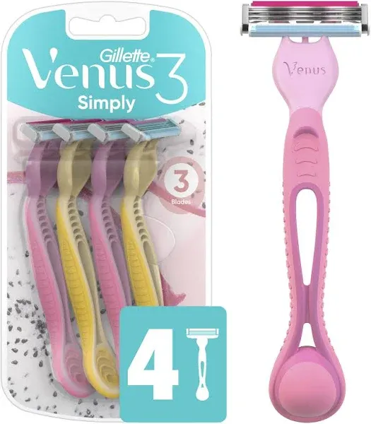 Gillette Venus Simply 3 Dragonfruit Women's Disposable Razor