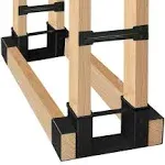 totalhill.com Outdoor Firewood Log Storage Rack Bracket Kit, Adjustable Log Rack Holder, Fir