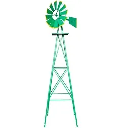 8 ft. Ornamental Windmill Backyard Garden Decoration Weather Vane 4 Legs