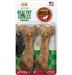 Nylabone Healthy Edibles Wild Bison Chew Treats - Medium - 2 Count