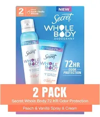 Secret Whole Body Deodorant for Women (Peach & Vanilla Blossom)