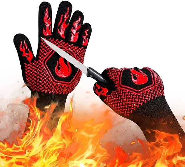 Dkhdbd BBQ Fireproof Gloves Grill Cut-Resistant Gloves 1472°F Heat Resistant Gloves