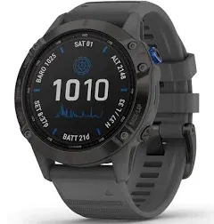 Garmin Fenix 6 Pro  Solar 47mm Plastic Black Case Band GPS Watch (0100241014)