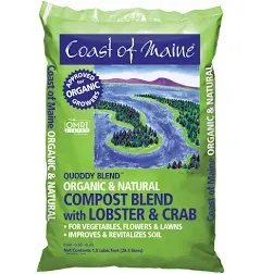 Coast of Maine Quoddy Blend, 1 cu ft (Pack of 2) Organic and Natural Compost Blend with Lobster and Crab - Improves and Revitilizes Soil