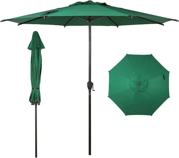 Abba Patio 9ft Outdoor Patio Umbrella, Push Button Tilt and Crank