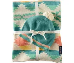 Pendleton Knit Baby Blanket with Beanie Falcon Cove Tan