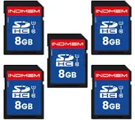 INDMEM SD Card 8GB, 8 Packs Class 10 8GB Flash Memory Card MLC Standard Secure Digital Cards Camera Card