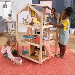 Kids Kidkraft So Stylish Mansion Dollhouse in Boho Naturals | Modern, EZ Kraft Assembly