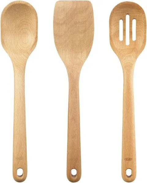 OXO Softworks 3 Pc Wooden Utensil Set, Beachwood