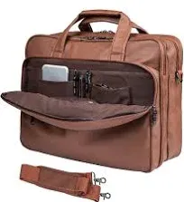 Leather Laptop BagMens 173 Inches Messenger Briefcase Business Computer Bag