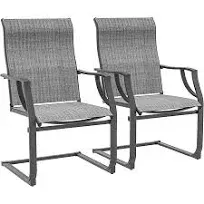 Amopatio Patio Chairs Set of 4, Outdoor Dining Chairs for All Weather, Breathable Garden Outdoor Furniture for Backyard Deck, Grey