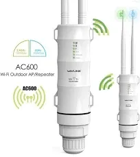 WAVLINK Outdoor WiFi Range Extender AC600 High Power Weatherproof Outdoor WiFi Extender for Backyard,Dual Band 2.4 & 5GHz Long Range Wifi Extender,Support WiFi Access Point/Repeater/Router/Bridge Mode