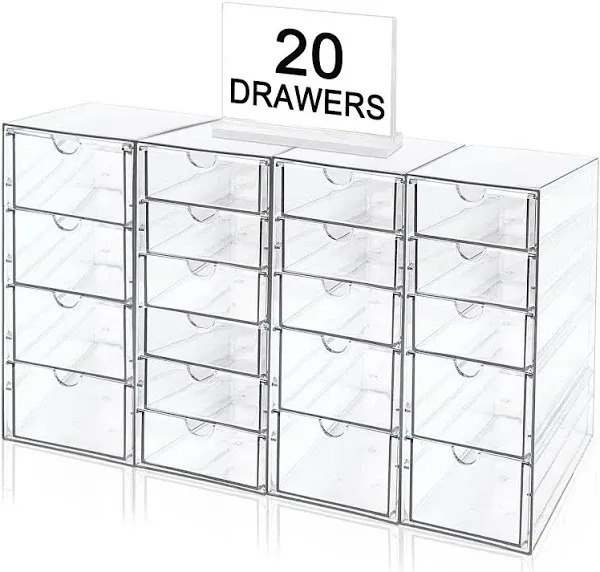 Makeup Organizer with 20 Drawers (4 Set)