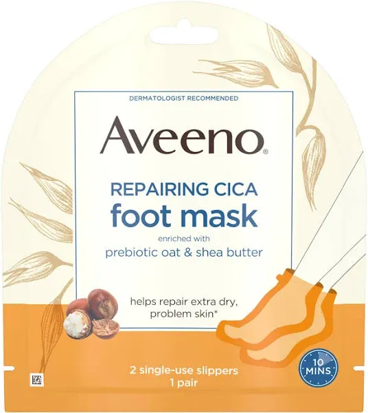 NWT Aveeno Repairing CICA Hand Mask, Oat &amp; Shea Butter - 2 Gloves