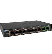 BV-Tech 10 Port PoE/PoE+ Switch (8 PoE+ Ports | 2 Gigabit Ethernet Uplink) – ...