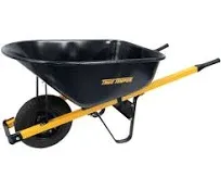 True Temper R6STFFEC 6 Cu. ft. Barrow in A Box Steel Wheelbarrow with Never Flat Tire and Steel Handles