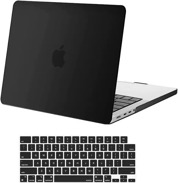 MOSISO Compatible with MacBook Pro 14 inch Case 2024 2023 2022 2021 M4 M3 M2 M1 A3112 A3185 A3401 A2918 A2992 A2779 A2442 Pro Max Chip, Plastic Hard Shell Case Cover & Keyboard Cover, Black