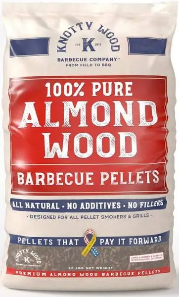 Knotty Wood Barbecue Company 100% Pure Almond Wood BBQ Pellets