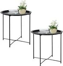 Garden 4 You End Table Outdoor Side Table, Small Patio Table Metal Side Table, Round Folding Side Table, For Outdoor And Living Room