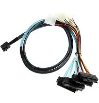 CableCreation Internal Mini SAS SFF-8643 to 4- 29pin SFF-8482 Connectors with