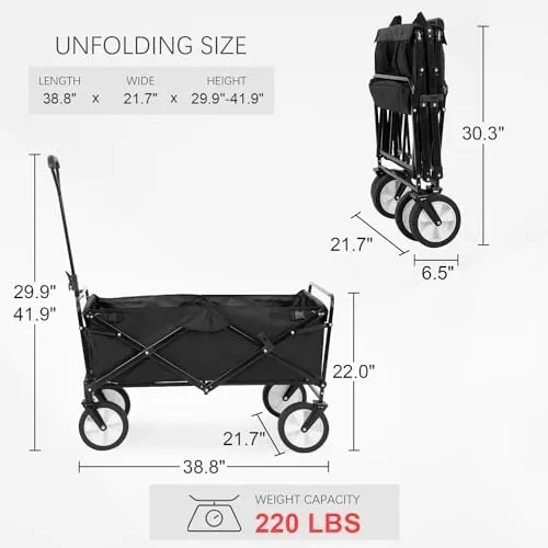 FDW Collapsible Folding Wagon Garden Cart