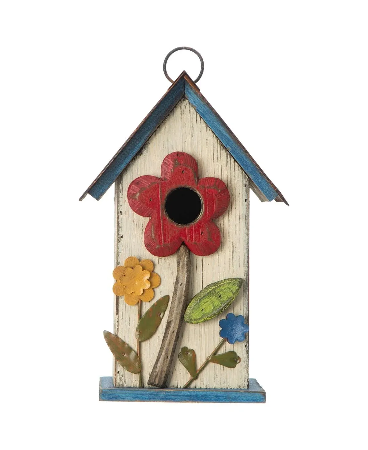 Glitzhome GH90098 Distressed Decorative Solid Wood Birdhouse