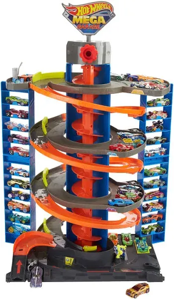 Hot Wheels City Mega Garage 4-Level Playset with 60+ Car Storage