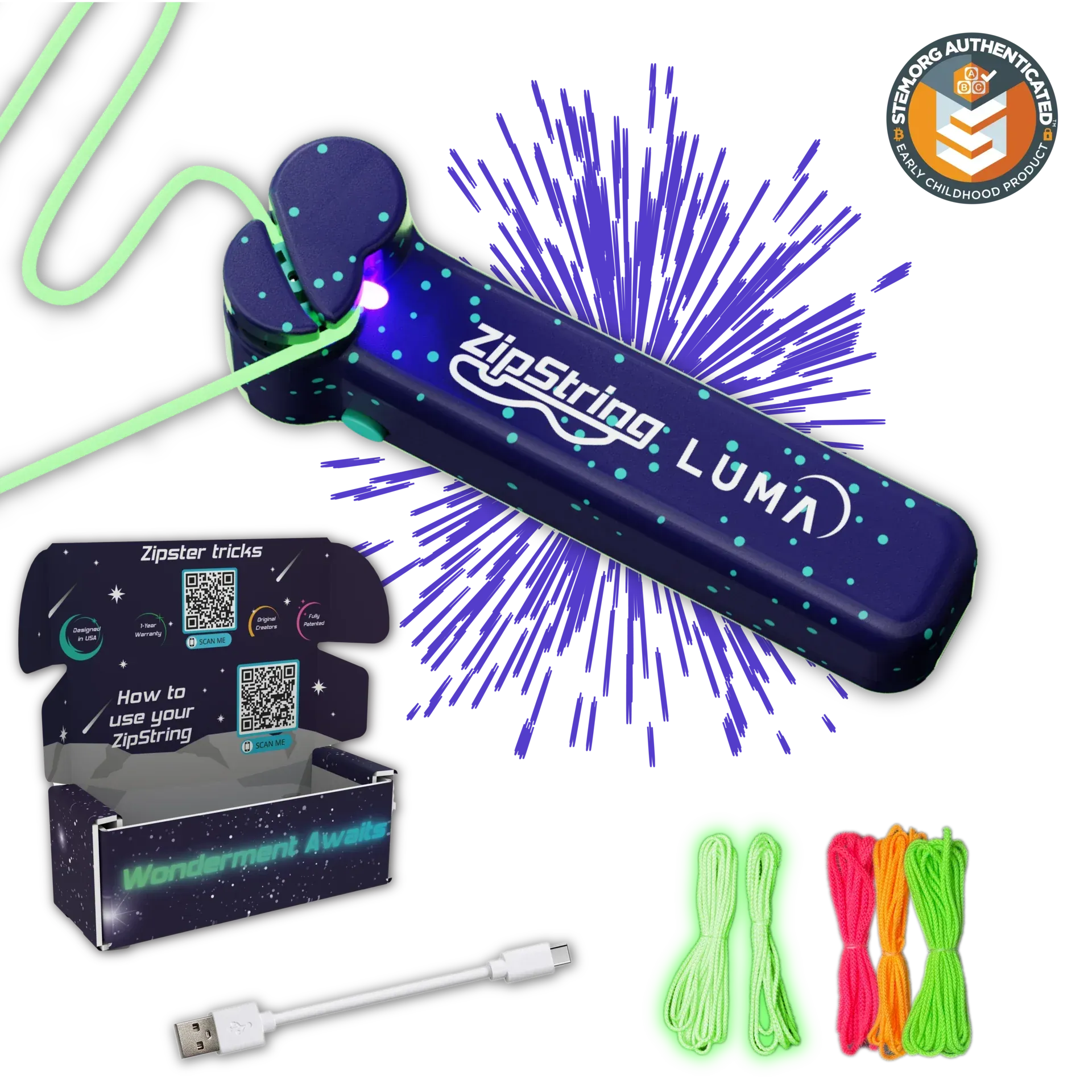 ZipString Luma Glow-in-The-Dark Toy