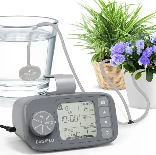 DIAFIELD Automatic Watering System for 15 Potted Plants, Indoor Watering System for Plants, Automatic Drip Irrigation Kit with 30-Day Programmable