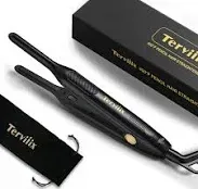  Pencil Flat Iron for Edges &amp; Short Hair Small Hair 3/10 Inch Black