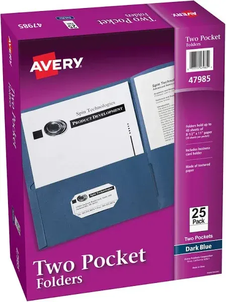 Avery Two-Pocket Folder 40-Sheet Capacity