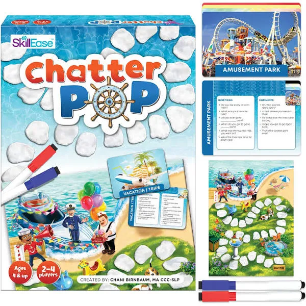 Chater Pop Social Skills Game to Think About Others, Speech Therapy Materials, Therapy Games, Educational, Social Emotional Learning Activities, Conversation Starter Cards